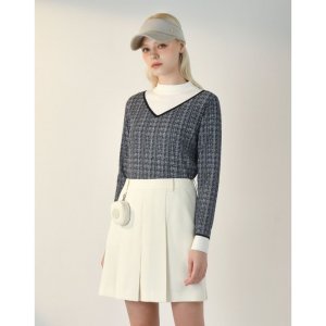 [닥스 골프 여성] 닥스골프 24FW PREMIUM 블랙믹스 트위드조직 니트 풀오버 DNSW4C655BK
