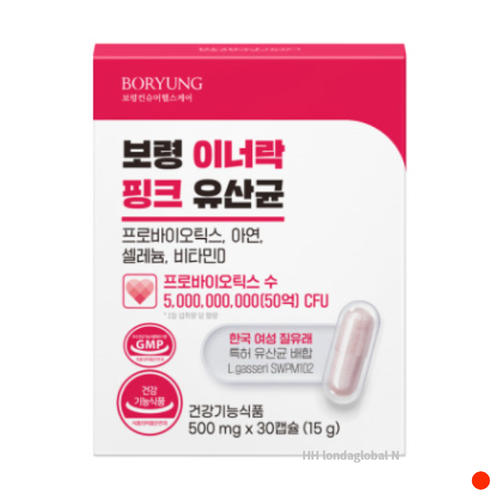 <b>보령제약</b> 이너락핑크 유산균 여성 질유래 <b>아연</b> 30캡슐