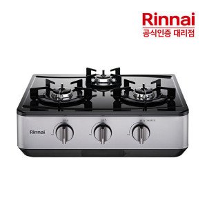 린나이 3구 고화력 자동불꽃 스마트 조절 러스틱 실버 가스레인지 RT-6520I 전국설치