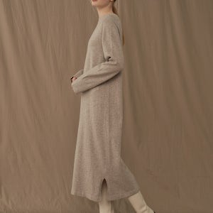 [바스카라] 모던 라운드넥 롱 니트 원피스 (3colors)