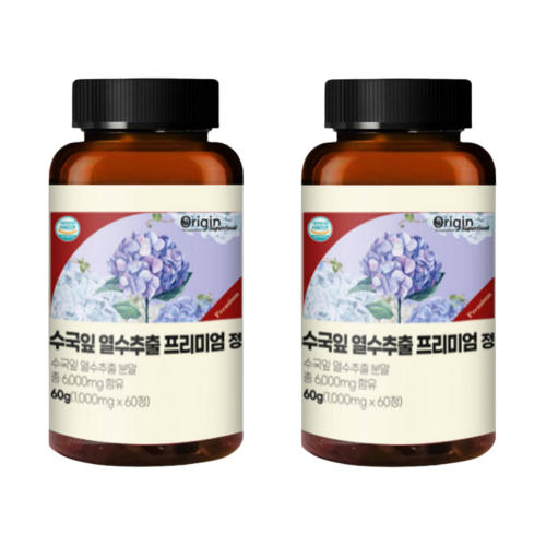 오리진 슈퍼<b>푸드 수국잎</b> 열수 <b>추출물</b> 1000mg 60정 2통