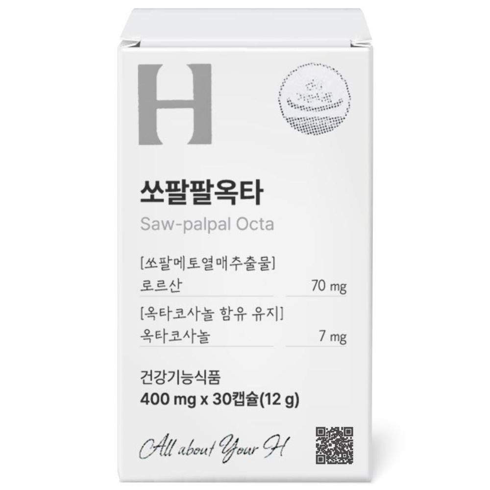 어바웃에이치 쏘팔팔옥타 30캡슐 (1개월) 지구력 <b>옥타코사놀</b> 쏘팔메토  1개  30정