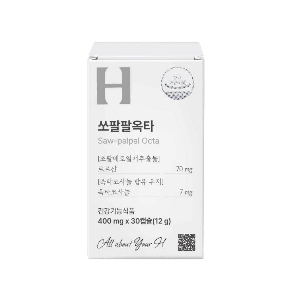 (소비기한 26.01.11) 어바웃에이치 쏘팔팔옥타 30캡슐 (1개월) 지구력 <b>옥타코사놀</b> 쏘팔메토  1개  30정