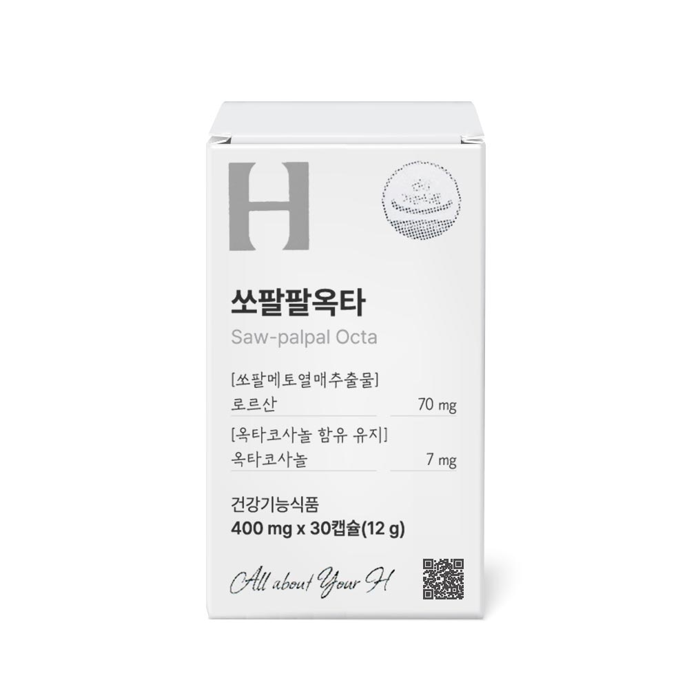 어바웃에이치 쏘팔팔옥타 30캡슐 (1개월) 지구력 <b>옥타코사놀</b> 쏘팔메토  1개  30정