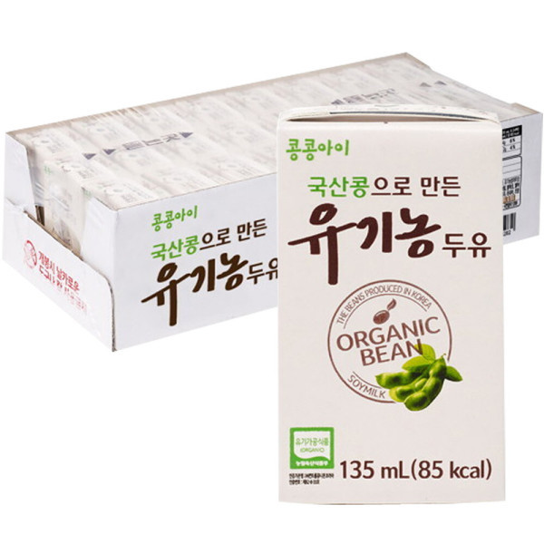 콩콩아이 유기농두유 135ml 국산콩으로 만든 콩콩이 유기농두유  두유  72개