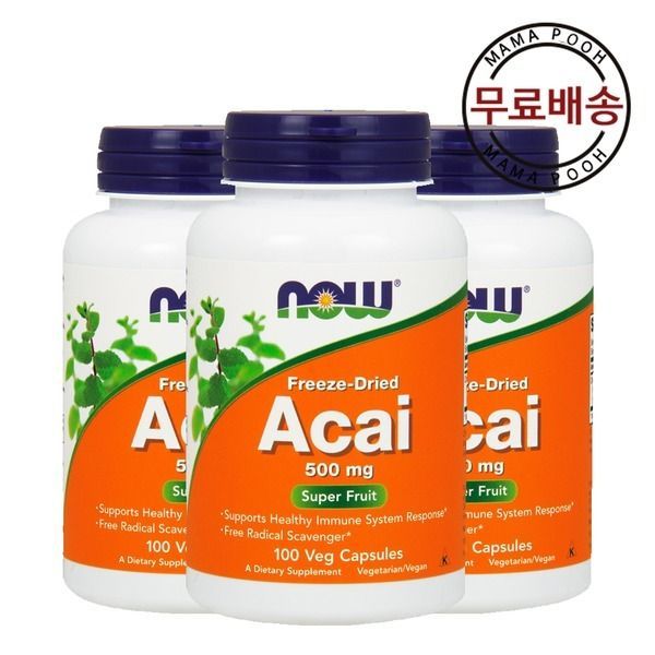 나우푸드 2+1 나우 푸드 <b>아사이</b>베리 <b>ACAI</b> 500mg 100 베지캡슐