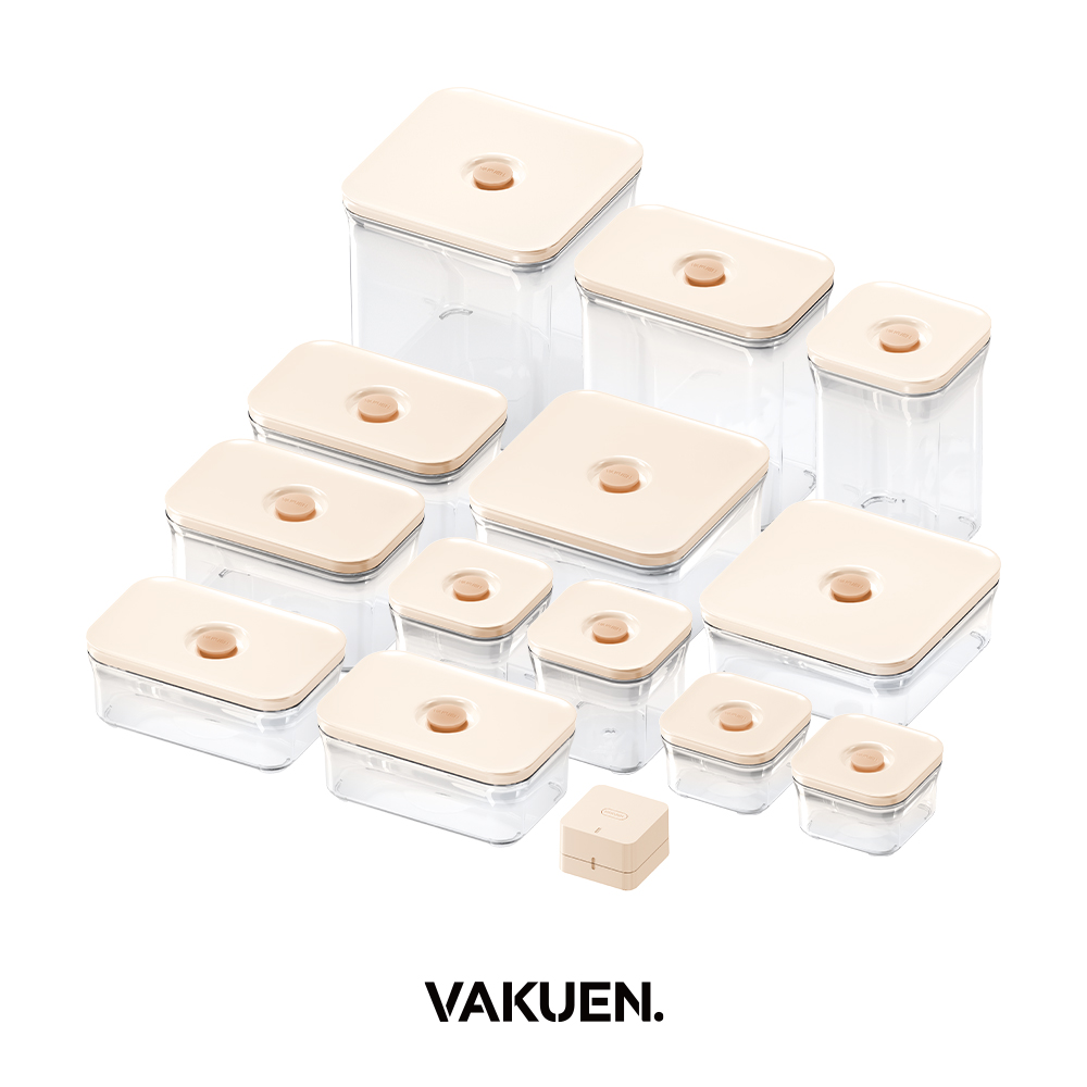 VAKUEN Premium 바퀜 마하 메가 진공 밀폐 용기 스마트 보관용기 바켄 바큠  바퀜 마하 베이직 0.5리터 2종 세트