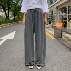 [기획세일15%]로즈 피그먼트 기모 와이드 트레이닝팬츠(쭈리/기모ver)