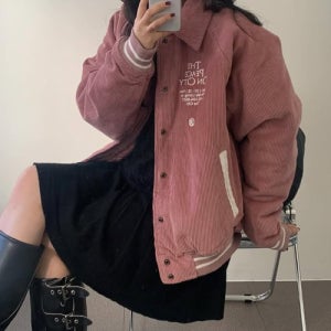 [어반디타입] (패딩or논패딩 선택) 코듀로이 래글런 자켓_핑크 UBDFJP001PKUBDWHJ001PK