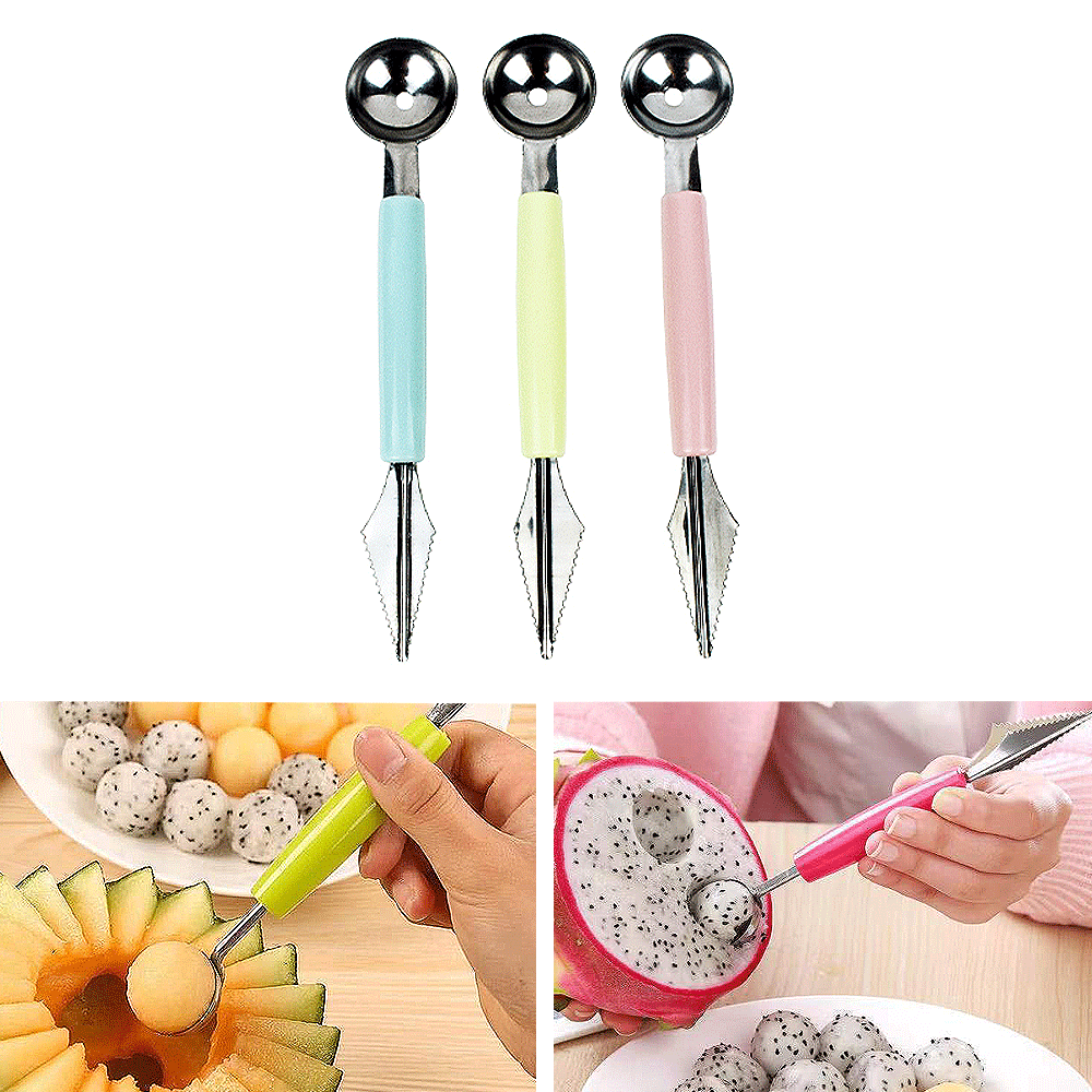 수박 화채만들기 양면 조각칼 숟가락 디저트 빙수 과일껍질 데코 주방도구