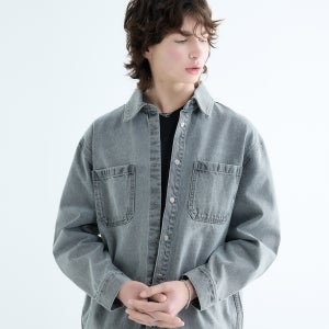 랩원오원 STONE WASH DENIM SHACKET