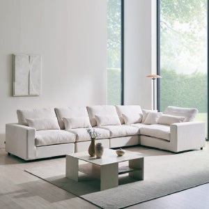 라니아 구스 6인 모듈 린넨 패브릭 소파