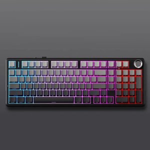 AULA F99 Pro 독거미 타란튤라 황축 V3 커스텀 기계식 키보드 가스켓 RGB 핫스왑 저소음 블랙 그라데이션