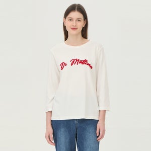 [베네통]2024 FALL 레터링 장식 티셔츠 BATS12441WH