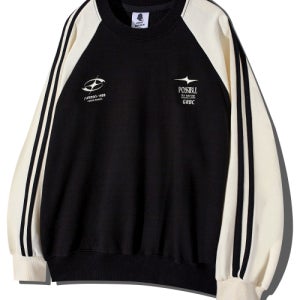 [고스트리퍼블릭] 심볼 로고 배색 래글런 트랙 맨투맨 GMT-154_블랙(크림) GMT-154black(cream)