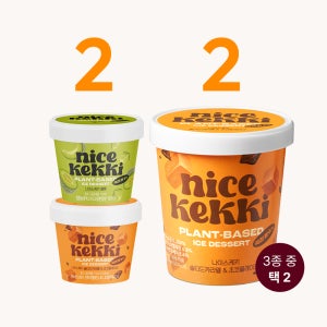 [나이스케키] 유제품FREE 쌀로 만든 아이스크림, 파인트 2개 + 미니컵 2개 골라담기 (카라멜,초코,녹차,딸기)