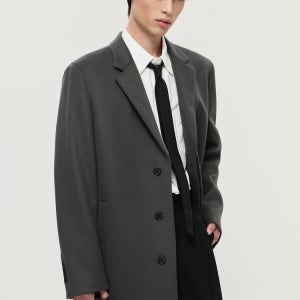 [티엔지티] 루즈핏 히든 싱글코트