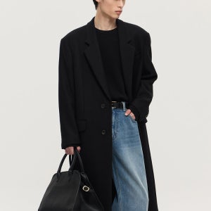 티엔지티 남성 오버핏 싱글브레스트 코트