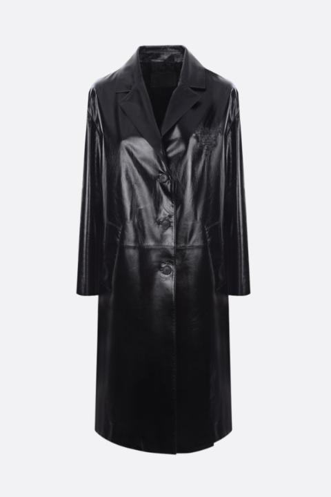 NB26 프라다 여성 레더 자켓 single breasted shiny nappa coat 56A01810REF0002