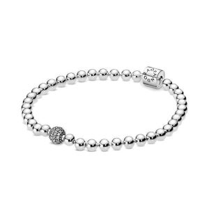 판도라 598342CZ 여성 팔찌 비즈 앤 페이브
