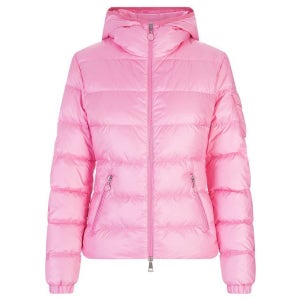 몽클레르 블레스 여성 숏 다운 자켓 푸시아 1A000615396Q542 글레스 GLES 로고 후드 패딩 1A000 10 595ZZ 538 55461458