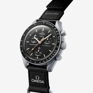 스와치 바이오세라믹 미션 투 문샤인 골드 시계 SO33M102 107 x 오메가 문