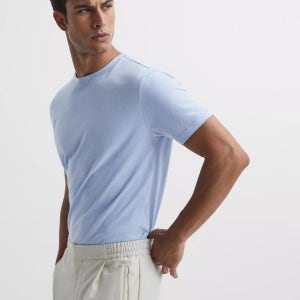 리스 블레스 코튼 블렌드 크루 넥 티셔츠 크루넥 Bless Cotton Blend Crew Neck T Shirt 6424221 Soft Blue 41363221