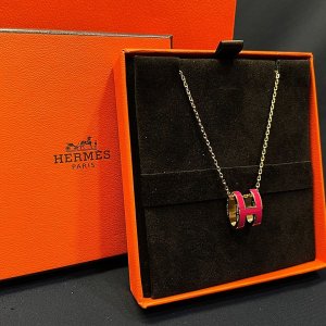에르메스 팝아슈 H 골드 목걸이 로즈익스트림 H147991F