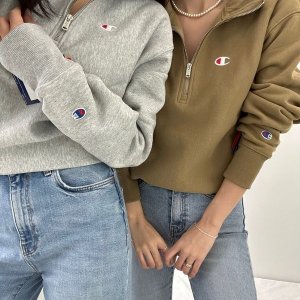 챔피온 자수 C 로고 리버스 위브 쿼터 남녀공용 반집업 맨투맨 4색 택1 S6873 549967 7155161664