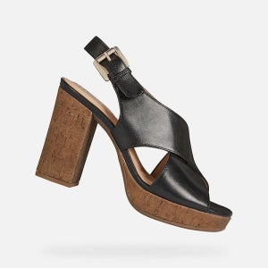 제옥스 여성 Gerbera 1 스트랩 하이힐 Black D02GRC00043 C9999