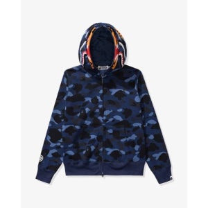 베이프 컬러 카모 타이거 샤크 와이드 풀 짚 집업 더블 네이비 1I30 115 021