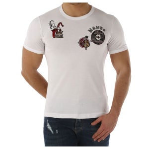 돌체앤가바나 디에고 뮤지컬 패치 반팔티 화이트 G8GX8Z G7JTI W0800