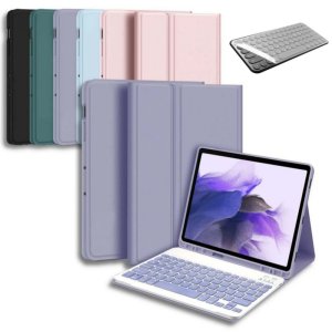 갤럭시탭 S7 FE 12.4인치 호환 블루투스 키보드 S펜수납 케이스 북커버 SM-T733N T735N T736N 아이친구  검정  1개