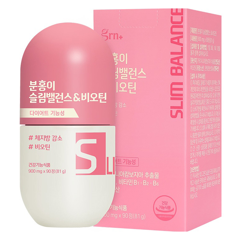 <b>GRN</b> 분홍이 슬림밸런스 &amp; 비오틴 활력 <b>에너지</b> 다이어트식품 81g  90정  1개