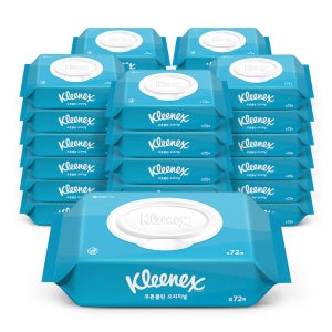 크리넥스 코튼클린 소프트 물티슈 캡형 72매 40팩