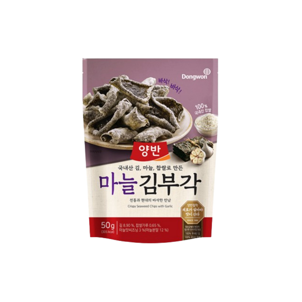 동원에프앤비 양반 김부각 마늘 새우 김치맛 50g 4종 4개씩 총 16개