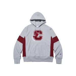 [챔피온]  Champion 남녀공용 Reverse Weave  캠퍼스 컬러블록 기모 후드스웨트셔츠 그레이 CKTS2F514G2