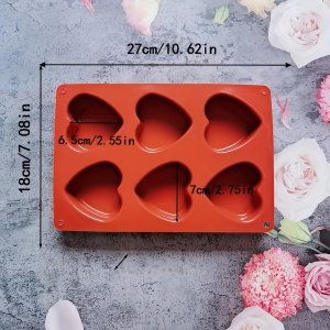 1개 사랑 실리콘 비누 몰드, 6구 하트 모양 DIY 수제 비누 몰드, 사랑 디저트 도구