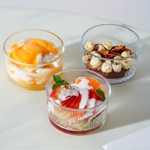 유리 디저트 그릇, 220ml/7oz, 가족 모임, 디저트 가게, 생일 파티, 카페용