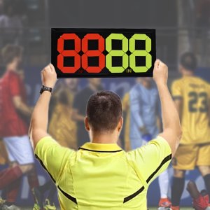 축구 교체 마커 PVC, 양면 4자리 수동 플립 점수판 형광 디스플레이 포함 - 1개 세트