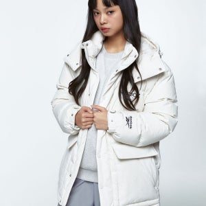 [리복] [가격인하]클래식 벡터 볼드넥 후드 다운 자켓 - 아이보리 REJU3FD04I1