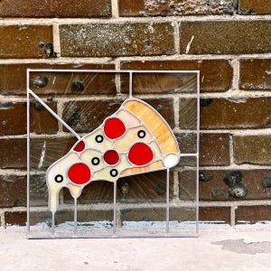 🍕 페퍼로니피자 스테인드글라스 케임창, 마리포사 스테인드글라스