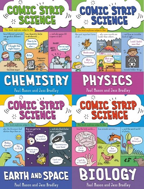 Comic Strip Science 4 Books Collection (코믹 스트립 사이언스 4종 세트(화학, 물리, 지구와 우주, 생물))
