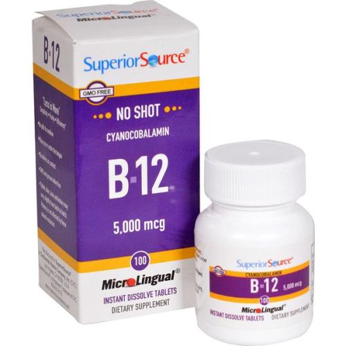 2개X 슈페리어소스 노샷 B 12 5000 <b>mcg</b> 마이크로링구어 100정