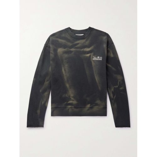 HAYDENSHAPES Distressed Logo-Embroidered Printed Cotton-Jersey Sweatshirt
