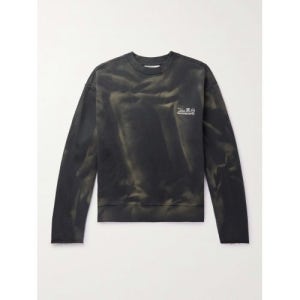 HAYDENSHAPES Distressed Logo-Embroidered Printed Cotton-Jersey Sweatshirt