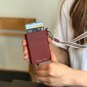 [목걸이형] 원터치슬라이드 가죽 카드지갑 카드케이스 크리스마스, 유어네임