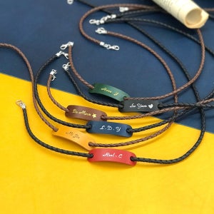 [이니셜각인]가죽라벨 마스크 스트랩 마스크줄 안경걸이, 유어네임