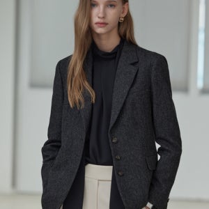 [히이크] Tailored Merino Wool Jacket_Dark Gray