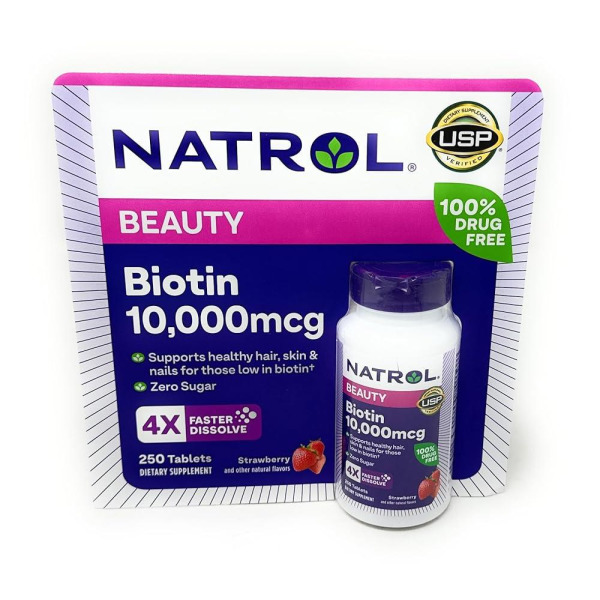 Natrol Biotin BEAUTY <b>5000mcg</b> 250 고속 용해 태블릿